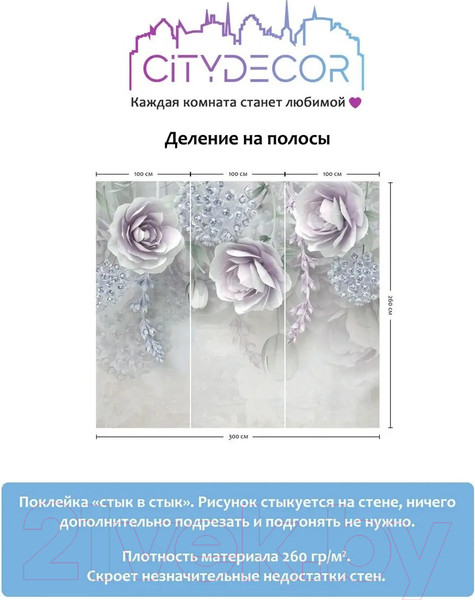 Изображение товара Фотообои листовые Citydecor Абстракция 66 (300x260)