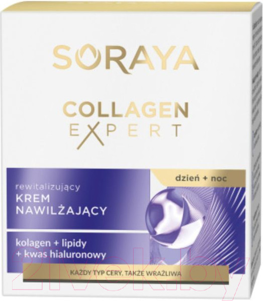 Изображение товара Крем для лица Soraya Collagen Expert Оживляющий дневной и ночной увлажняющий (50мл)