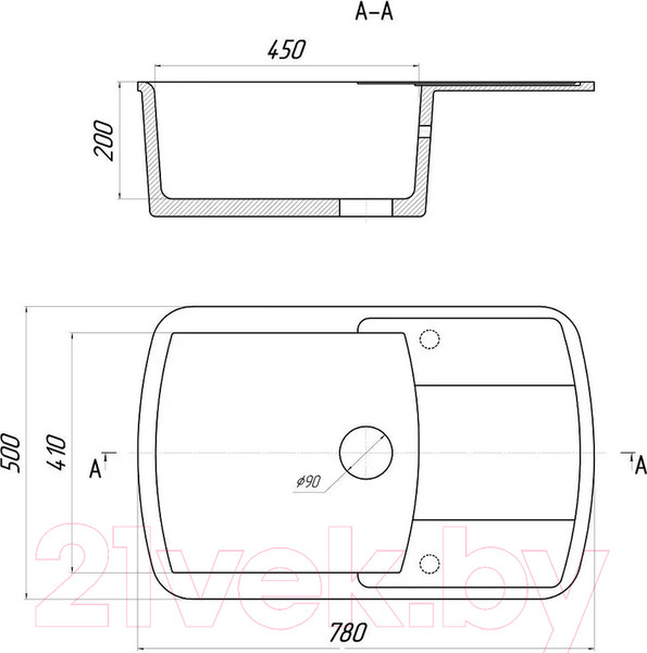 Изображение товара Мойка кухонная Wisent WB29-10 (с сифоном GER013)