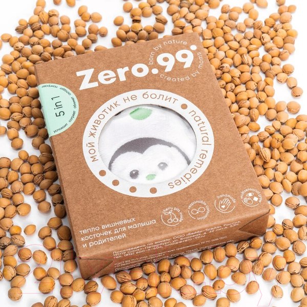 Изображение товара Игрушка-грелка детская Zero-99 Пингвин с поясом с вишневыми косточками / 19212