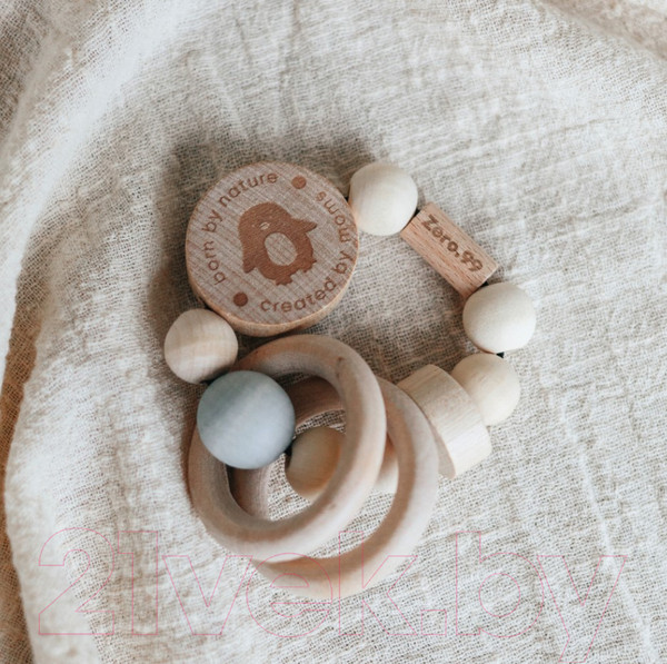 Изображение товара Погремушка Zero-99 из дерева / 03043 (голубой\)