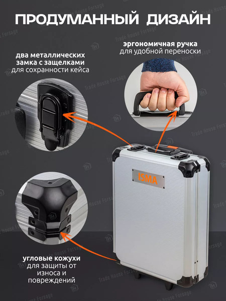 Изображение товара Универсальный набор инструментов ISMA 186-3(57361) (186пр)