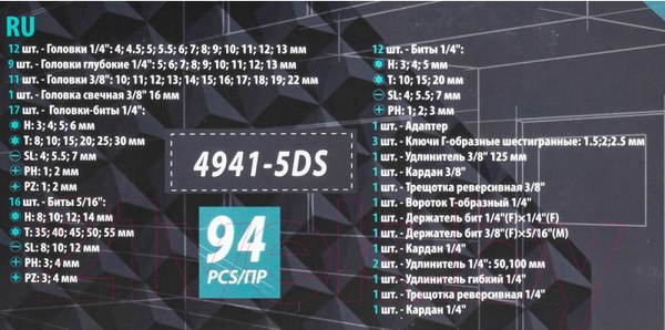 Изображение товара Универсальный набор инструментов ISMA 4941-5DS (52675)