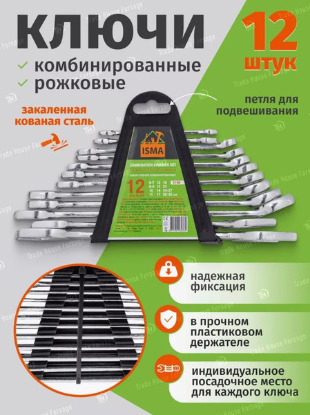 Изображение товара Набор ключей ISMA 5198 (58556)