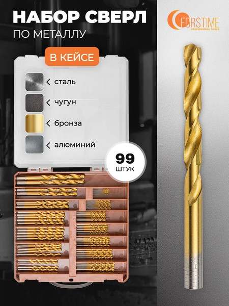 Изображение товара Набор сверл Forstime По металлу FT-924U100