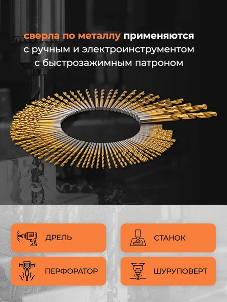 Изображение товара Набор сверл Forstime По металлу FT-924U100