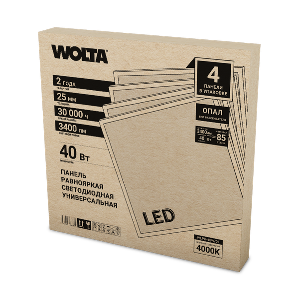 Изображение товара Панель светодиодная Wolta WLPD-40W/01