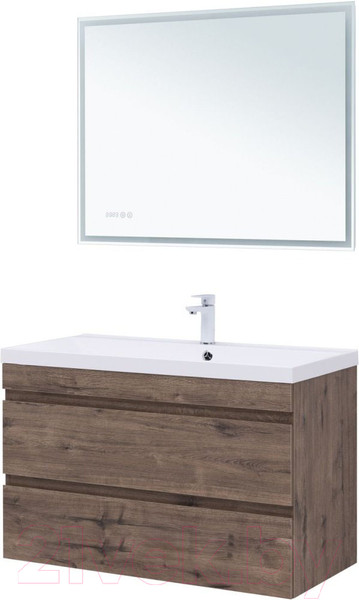 Изображение товара Тумба под умывальник Aquanet Нота New 90 / 334193 (дуб веллингтон табак)