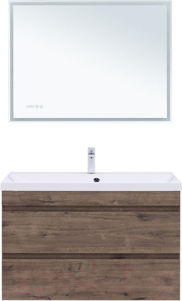 Изображение товара Тумба под умывальник Aquanet Нота New 90 / 334193 (дуб веллингтон табак)