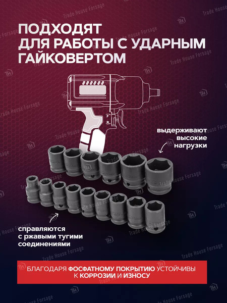 Изображение товара Набор головок слесарных Yataforce YF-50221MPB(57680)