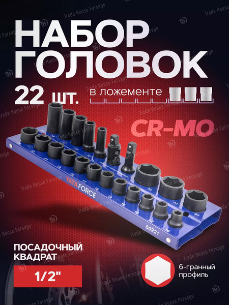 Изображение товара Набор головок слесарных Yataforce YF-50221MPB(57680)