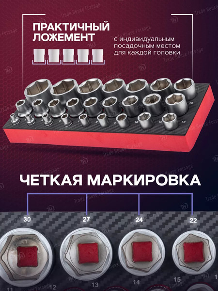 Изображение товара Набор головок слесарных Yataforce YF-50121G(57685)