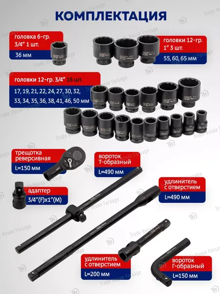 Изображение товара Набор головок слесарных Yataforce YF-68262-9MPB (57689)