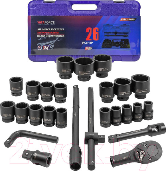 Изображение товара Набор головок слесарных Yataforce YF-68262-9MPB