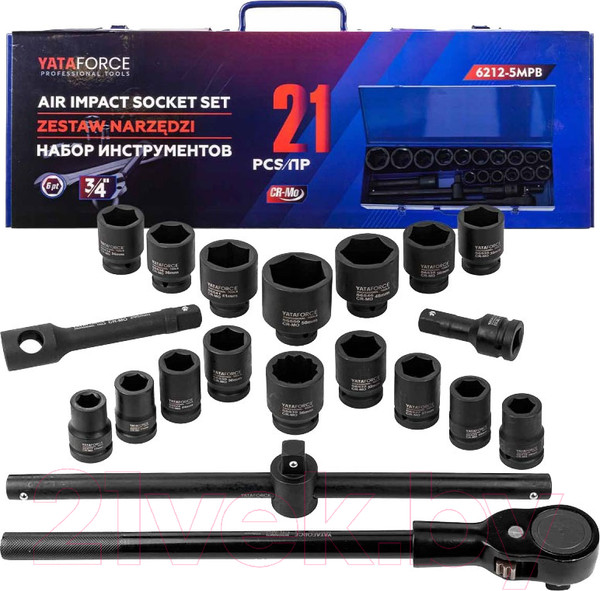 Изображение товара Набор головок слесарных Yataforce YF-6212-5MPB
