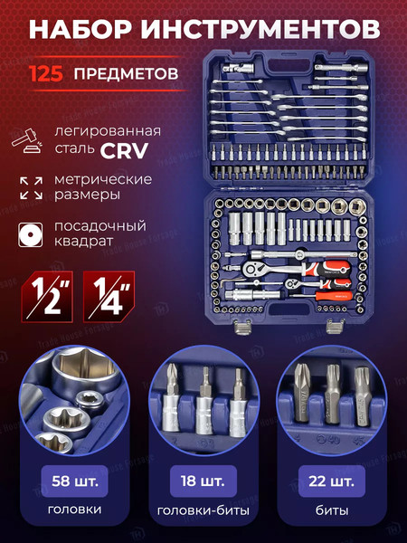 Изображение товара Универсальный набор инструментов Yataforce YF-41252-5(58794)