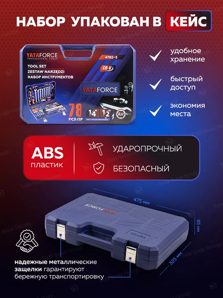 Изображение товара Универсальный набор инструментов Yataforce YF-4782-5(58797)