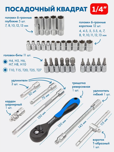 Изображение товара Универсальный набор инструментов Forsage F-41282-5 (58630)