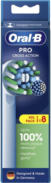 Изображение товара Набор насадок для зубной щетки Oral-B Refill Cross Action Pro XXL (8шт)