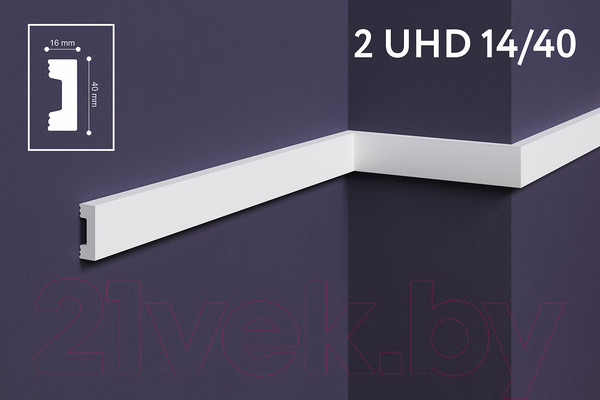 Изображение товара Молдинг SOLID 2UHD 14/40-СВ из экструдированного пенополистирола (2м, белый)