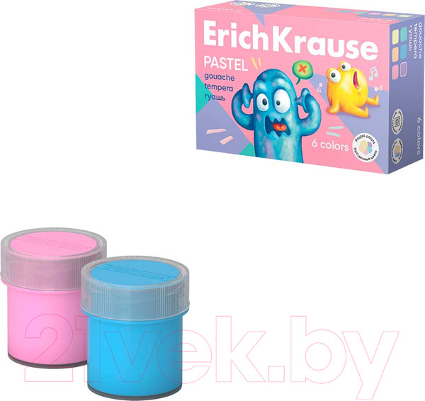Изображение товара Гуашь Erich Krause Jolly Friends Pastel / 61418 (6цв)