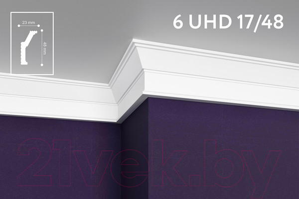 Изображение товара Плинтус потолочный SOLID UHD 17/48 (2м, белый)