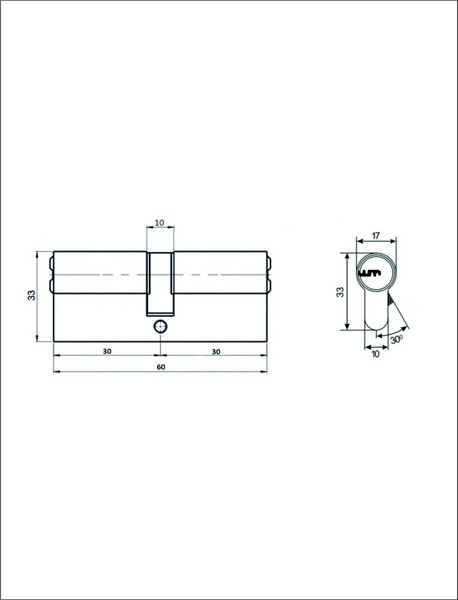 Изображение товара Цилиндровый механизм замка Vettore ZN M60 Z GP 30x30 5кл. (золото)