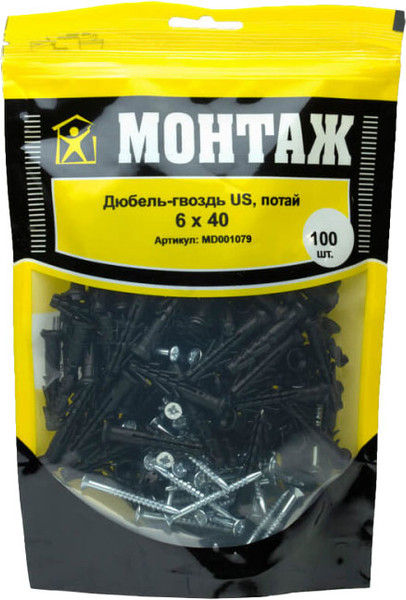 Изображение товара Дюбель-гвоздь Монтаж US 6x40 / MD001079 (100шт)