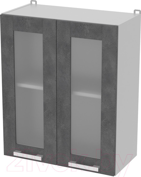 Изображение товара Шкаф навесной для кухни Интерлиния Компо ВШ60ст-720-2дв (бетон портленд)