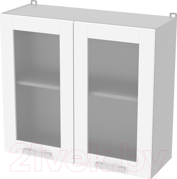 Изображение товара Шкаф навесной для кухни Интерлиния Компо ВШ80ст-720-2дв (белый платинум)