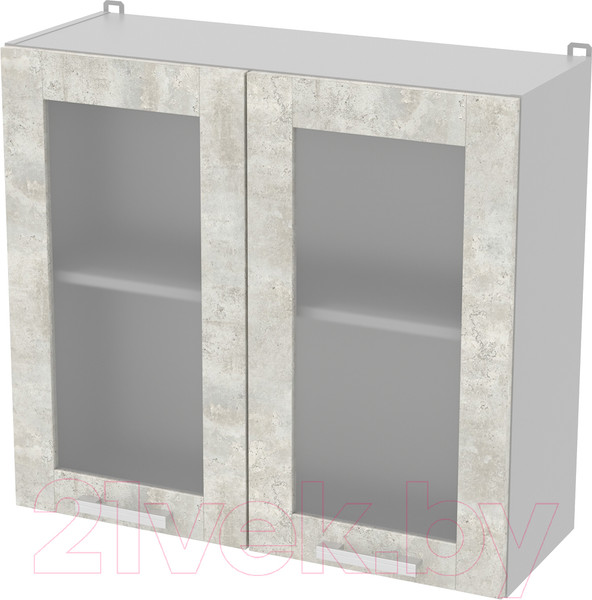 Изображение товара Шкаф навесной для кухни Интерлиния Компо ВШ80ст-720-2дв (бетон лайт)