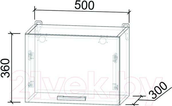 Изображение товара Шкаф под вытяжку Интерлиния Компо ВШГ50-360 (дуб серый)