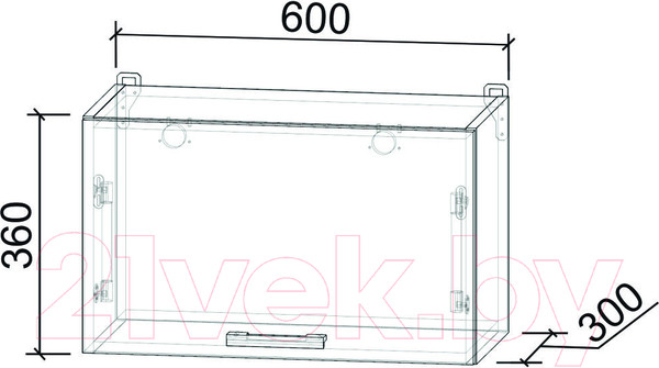 Изображение товара Шкаф под вытяжку Интерлиния Компо ВШГ60-360 (дуб серый)