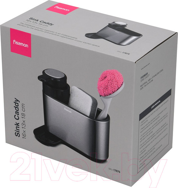 Изображение товара Дозатор моющего средства с подставкой для губки Fissman 17075