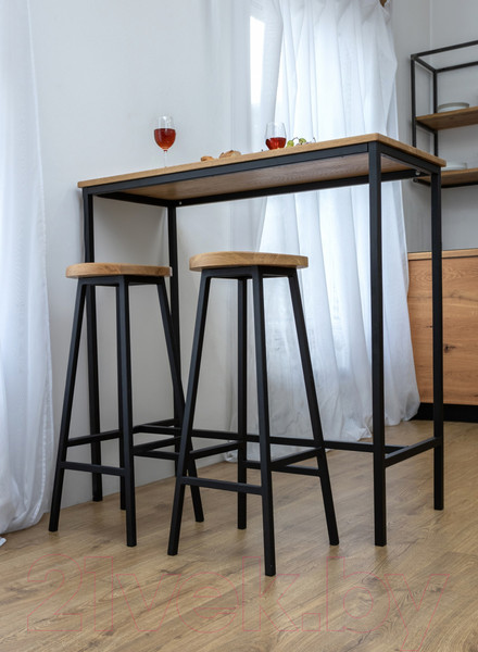 Изображение товара Барный стол Stal-Massiv LT-108 (дуб натуральный/черный)