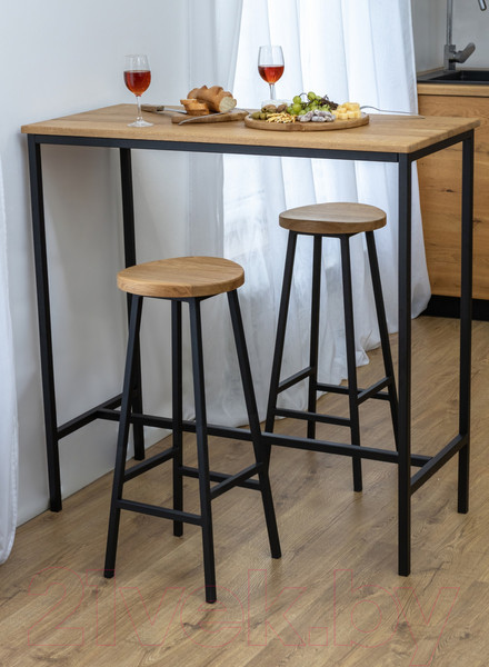 Изображение товара Барный стол Stal-Massiv LT-108 (дуб натуральный/черный)