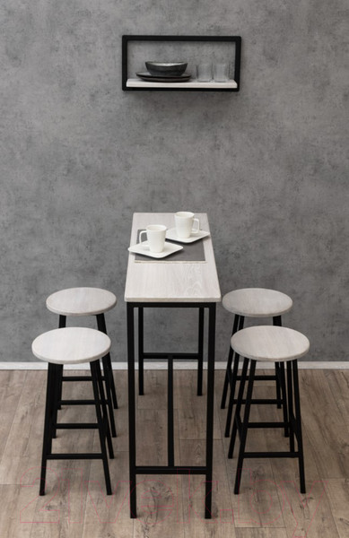 Изображение товара Табурет барный Stal-Massiv SMH-76 (дуб беленый/черный)