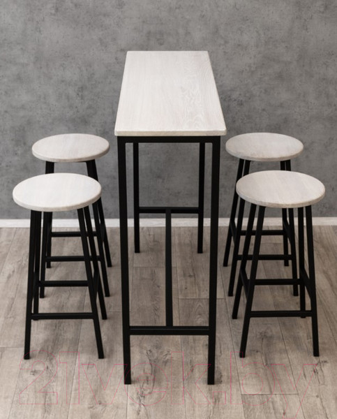 Изображение товара Табурет барный Stal-Massiv SMH-76 (дуб беленый/черный)