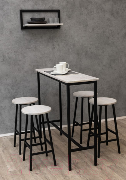 Изображение товара Табурет барный Stal-Massiv SMH-76 (дуб беленый/черный)