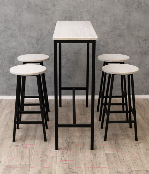 Изображение товара Табурет барный Stal-Massiv SMH-76 (дуб беленый/черный)