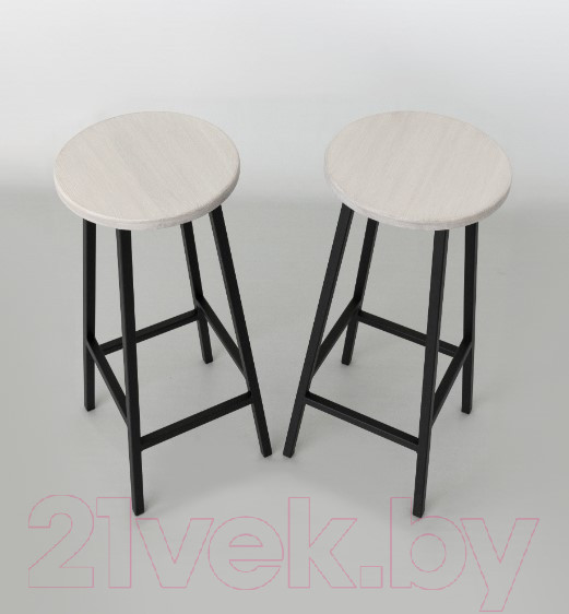 Изображение товара Табурет барный Stal-Massiv SMH-76 (дуб беленый/черный)