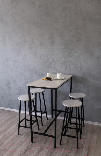 Изображение товара Табурет барный Stal-Massiv SMH-76 (дуб беленый/черный)