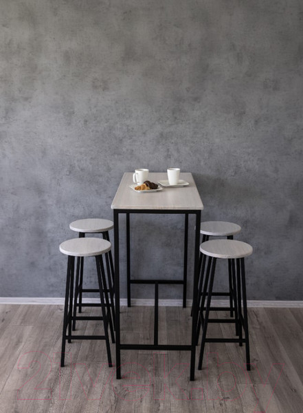 Изображение товара Табурет барный Stal-Massiv SMH-76 (дуб беленый/черный)