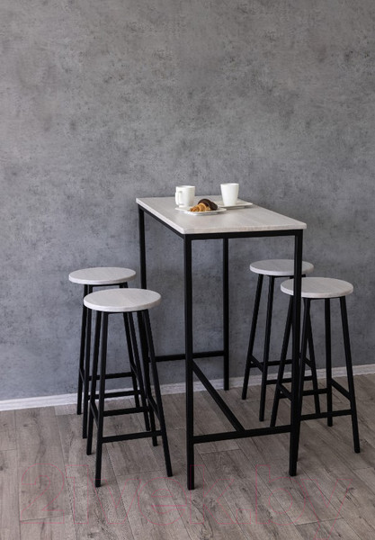 Изображение товара Табурет барный Stal-Massiv SMH-76 (дуб беленый/черный)