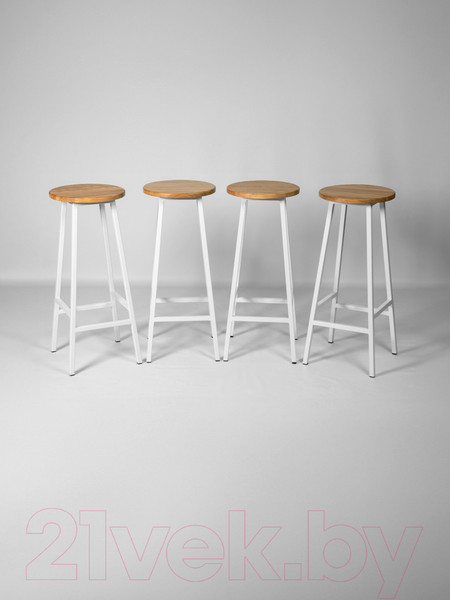 Изображение товара Табурет барный Stal-Massiv SMH-76 (дуб натуральный/белый)