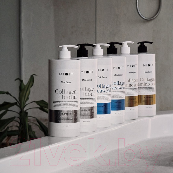Изображение товара Бальзам для волос MIXIT Hair Expert с коллагеном и биотином восстанавливающий (1л)