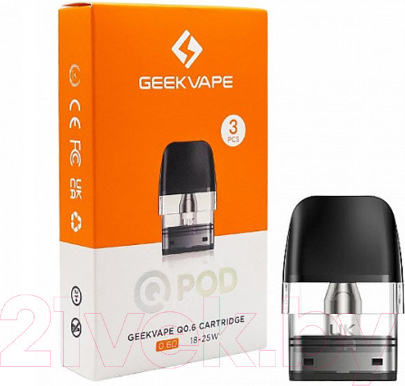 Изображение товара Набор картриджей для электронного парогенератора Geekvape Wenax Q 0.6 Ом (2мл, 3шт)