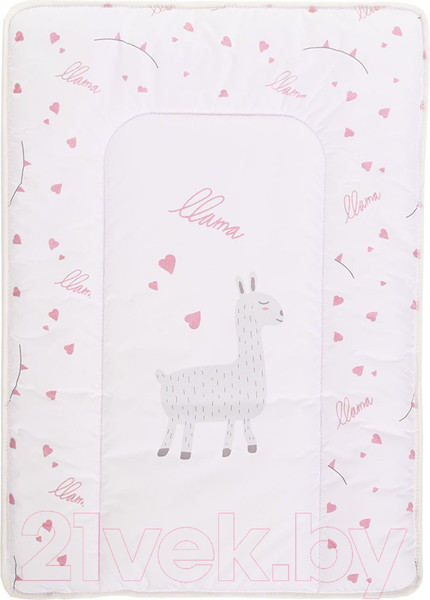 Изображение товара Пеленальный матрас Bambola Люкс Лама на белом 70x50 / 8058