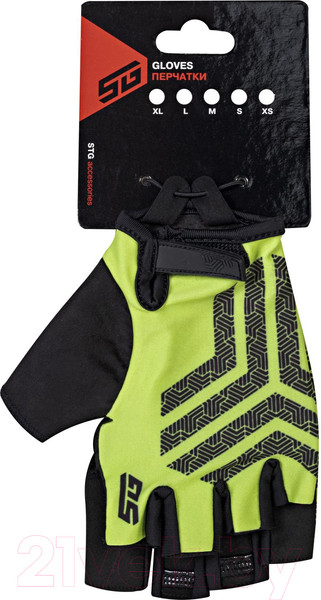 Изображение товара Велоперчатки STG Slim Skin / Х112289-XS (XS, зеленый/черный)