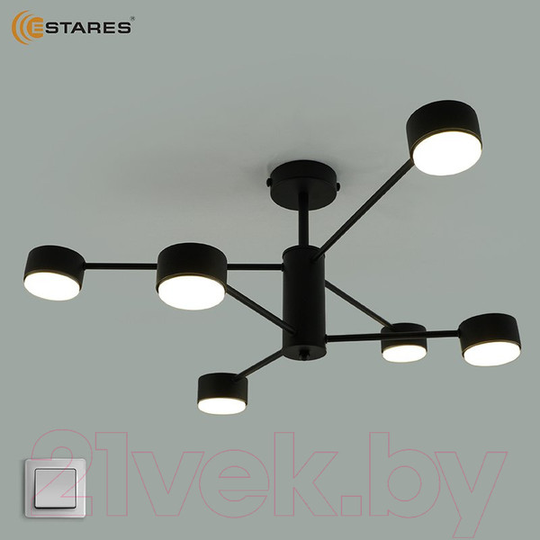 Изображение товара Люстра Estares Gusta 6xGX53 R-780x300-BLACK-IP20
